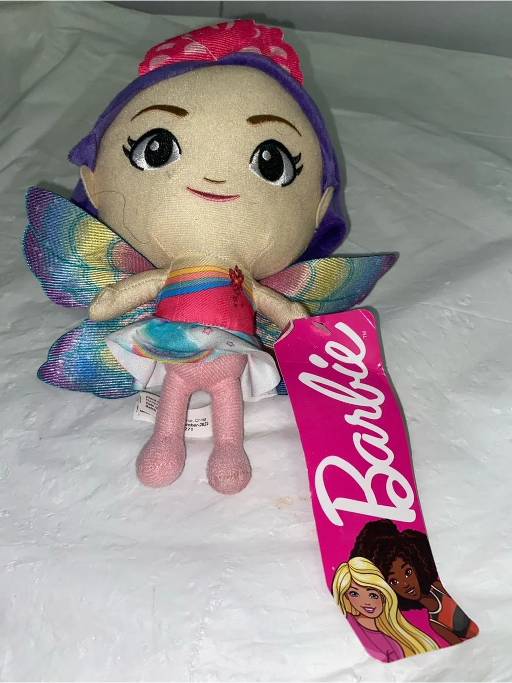 Barbie Fairy Plush Doll - Pink & Purple with Rainbow Wings